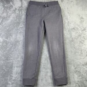 Lands End Sweatpants Girls Medium 10-12 Gray Sherpa Lined Joggers Casual 25x25