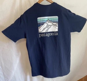 Men's Patagonia Navy Blue Responsibility Recycled T-Shirt- Size Med - Picture 1 of 4