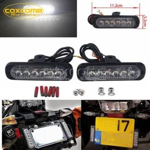 B6 Dual License Plate Auxiliary LED Burst Flash Brake Running Taillight -White - Picture 1 of 12
