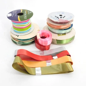 Odds & Ends Ribbons As Is Mystery Bundle Colorful Gift Wrapping Silk Glossy - Picture 1 of 16