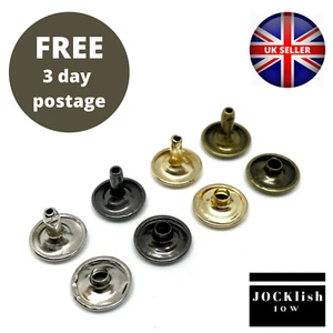 12 mm Schlauch Doppelende Kappen Nieten 50 Sets Roségold Silber Metall Regenbogen - Bild 1 von 15