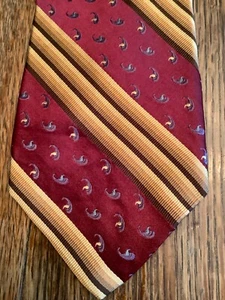 Vintage ROBERT TALBOTT ESTATE Seide REP STRIPE Krawatte Burgund mit Hellbraun/Braun - Bild 1 von 5