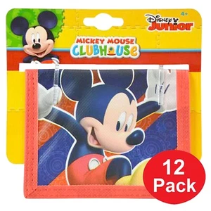 12x Disney Mickey Mouse Kids Bifold Wallets Birthday Party Favors NEW - Picture 1 of 6