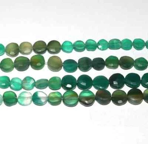 1 Strand Shaded Green Onyx Coin Shape Briolettes,Faceted Gemstone briolettes,Coi - Picture 1 of 4