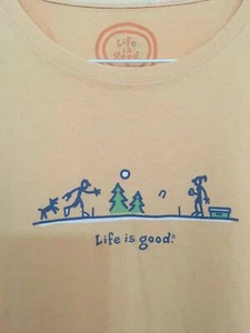 NEU LIFE IS GOOD DAMEN T-Shirts L Orange Kurzarm Baumwolle - Bild 1 von 3