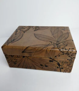 Leaf Leather Inc. Schmuckkästchen mit Lederbezug und Klappdeckel Made in USA - Bild 1 von 16