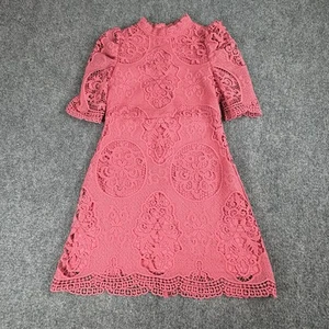 GB Girls Lace Dress Girls 12 Pink Coral Cottagecore Preppy Party Cruise Classic - Picture 1 of 12