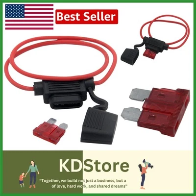 Waterproof Inline Blade Fuse Holder with 10A Fuse & 16AWG Copper Wire - Image 1 of 4