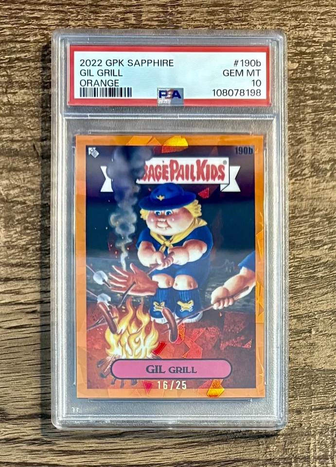 2022 Topps Garbage Pail Kids Sapphire Orange Refractor /25 Gil Grill 190b PSA 10 - Image 1 of 1