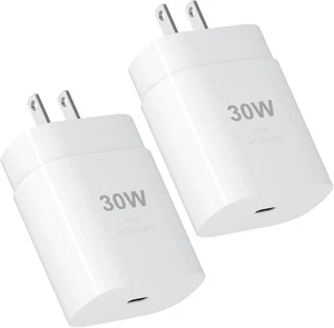 30W USB-C Fast Charger for iPhone, Samsung  2-Pack - Picture 1 of 7