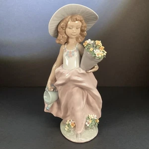 LLADRO #7676 "EIN WUNSCH WIRD WAHR" - MÄDCHEN MIT BLUMEN - NICHT MEHR PRODUZIERT OHNE BOX - Bild 1 von 14