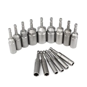 5mm - 19mm Deep Bolt Nut Driver Bit 1/4" Hex Shank Impact Socket Adapter - CR-V - Picture 1 of 25