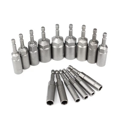 Steckschlüsseleinsätze-Set für Akkuschrauber, CR-V, tief, Cr-V-Bit-Nuss-Satz - Bild 1 von 4