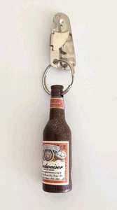 BUDWEISER Bottle Opener KEYCHAIN Beer Bottle MINI Key Ring Vintage 2 3/4" (a) - Picture 1 of 4