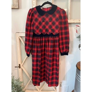 Vintage Bonnie Jean Gr. 12 Mädchen Urlaubskleid kariert  - Bild 1 von 4