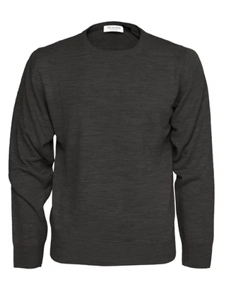 全新带标签 TRUSSARDI 系列针织衫圆领美利奴羊毛豪华意大利 M — 第 1/2 张图片