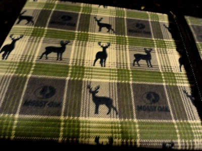 new Standard size Pillow Cases MOSSY OAK Wild life DEER Plaid green gray cream - Image 1 of 3