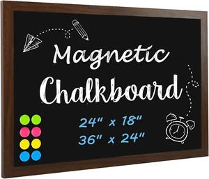 Chalk Board 24" X 36", Magnetic Large Chalkboard for Wall Rustic Blackboard Hang - Picture 1 of 8