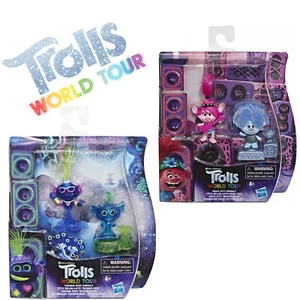 DREAMWORKS TROLLS WORLD TOUR ROCK CITY BOBBLE WITH 2 FIGURES AND BASE TOY GIFT - Picture 1 of 16
