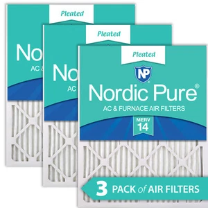 Nordic Pure 8x20x1 Pleated MERV 14 Air Filters 3 Pack - Picture 1 of 6