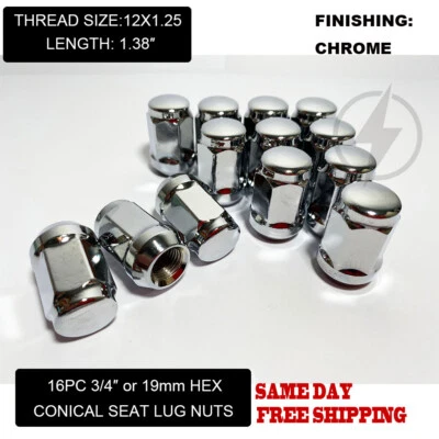 SE ADAPTA A SUZUK AERIO ESTIMA SWIFT 1,38"" BELLOTA TUERCA CONO ASIENTO 12x1,25 CROMO 16 PIEZAS Foto 1 de 4