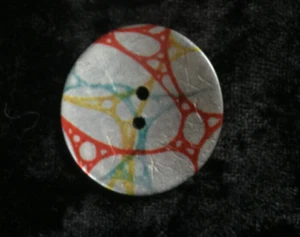 Silver Coconut Shell Italian Designer Button 30mm In Singles - Picture 1 of 2
