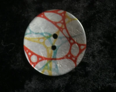 Silver Coconut Shell Italian Designer Button 30mm In Singles - Image 1 of 2