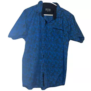 Vintage Men’s Jordache Button Up Blue Splatter Print Size M - Picture 1 of 1