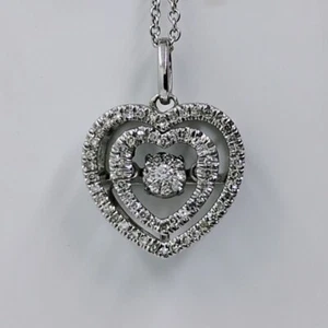 $3,000 JARED KAY DIAMONDS IN RHYTHM WHITE GOLD HEART FLOATING DIAMOND PENDANT - Picture 1 of 7