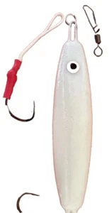 340g NIGHT GLOW JIG/ PIRK NORWAY, ICELAND COD FISHING 9/0 ASSIST & 12/0 Treble - Picture 1 of 5