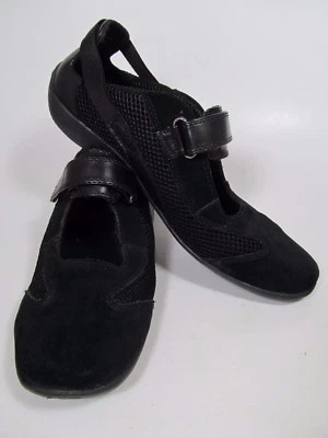 Merona Black 10 Leather and Manmade Comfort Walker Adjustable Strap Mesh Flats - Image 1 of 4