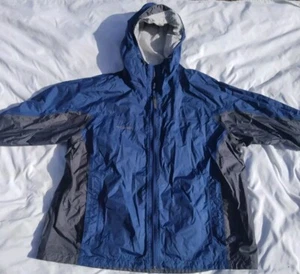 Men's Columbia XXL 2XL Blue Hooded Jacket Rain Wind Waterproof Stains - Picture 1 of 18