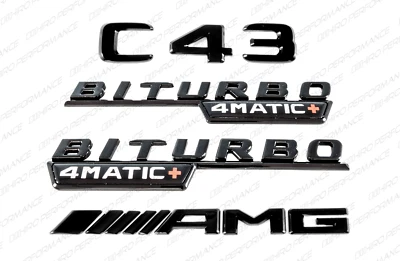 Logotipos letras con emblemas negros para Mercedes-Benz C43 biturbo 4Matic+ Plus AMG W206 Foto 1 de 4