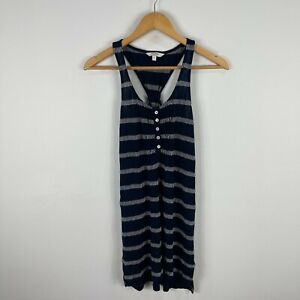 Fat Face Womens Dress Size 8 Petite Blue Striped Sleeveless Scoop Neck 21.30