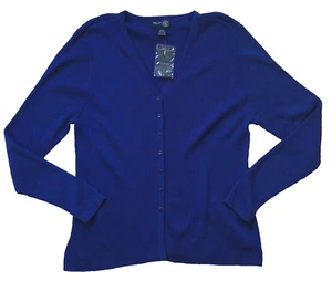Venezia Jeans Womens Cardigan Sweater Sz 18/20 Blue Long Sleeve NWT - Picture 1 of 14