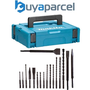 Makita Makpac Case + 17 Piece SDS Plus Drill Bit + Bullet Cold Flat Chisel Set - Picture 1 of 12