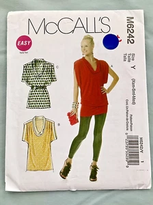 McCall's Pattern M6242 Easy Knit Pull-over Tunic Top Sz X Small Medium Uncut - Picture 1 of 3