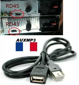 Cable USB PEUGEOT CITROEN AUTORADIO RT6 RD5 RD45 RD43 AUX USB PSA MP3 USB - Picture 1 of 1