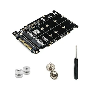 2 in 1 M.2 NVME SSD Key M + NGFF SATA SSD Key B to U.2 SFF-8639 Adapter CarQX4 - Afbeelding 1 van 6