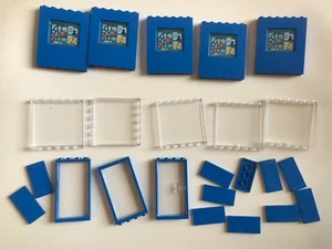 32 lego parts doors windows translucent glass blue parts - from 76082 10724 NEW - Picture 1 of 2