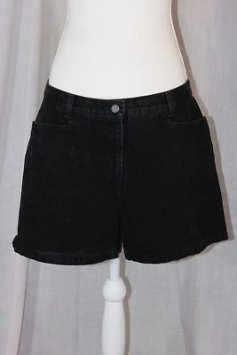 NY & CO New York Company Jeans Black 100% Cotton High Waist Shorts Size 16 - Image 1 of 4