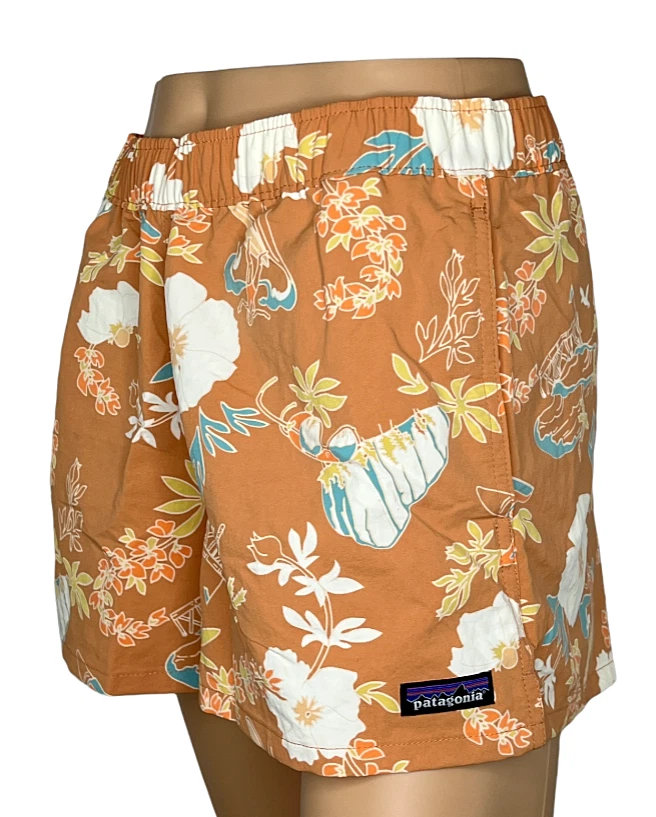 Patagonia Barely Baggies Shorts Women’s Medium Floral Print Outdoor Hike Rare
