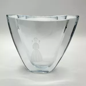 Schwere Vase Strömbergshyttan Signiert Schweden Mädchen Sterne Mond Glaskunst - Bild 1 von 19