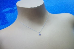 14k W Gold Amethyst Pendant 18" White 14kt Solid Gold Chain/Check Diamond Tester - Picture 1 of 11