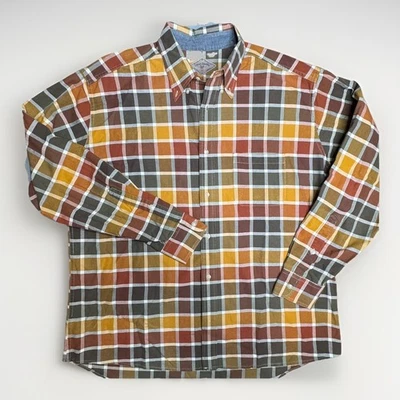 Usada en Excelente Condición Bills Khakis F13 Marrón Tejido Sarga Manga Larga Camisa Abotonada XXL Hombres Foto 1 de 4