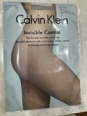 New Vintage Calvin Klein perfectly sheer 12 DENIER color  Platinum Size D - Image 1 of 4