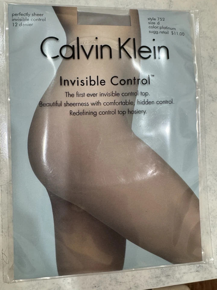 New Vintage Calvin Klein perfectly sheer 12 DENIER color  Platinum Size D - Image 1 of 4