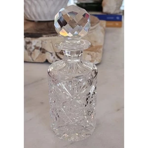 American Brilliant Cut Glass (Crystal) Hobstar Perfume Bottle - Picture 1 of 10