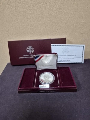 Robert F. Kennedy 1998 S Memorial Proof Commemorative Silver Dollar - Image 1 of 4
