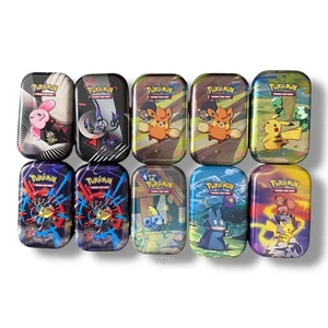 Pokemon MINI LATAS MIXTAS/SURTIDAS con CAJA DE EXHIBICIÓN LOTE DE 10 VENDIDAS TAL CUAL *VACÍAS* - Imagen 1 de 5